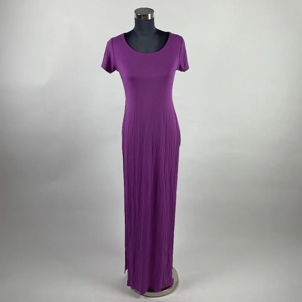 High Slit Purple Maxi Top - Picture 1 of 6